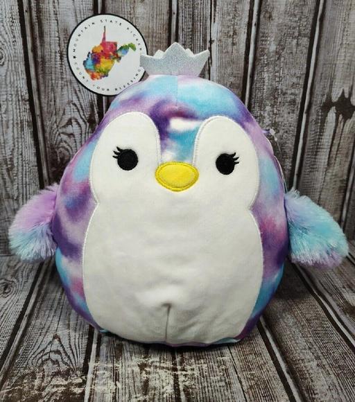 Squishmallows Tomara the Penguin Purple TieDye with Crown 8" Plush Kelly Toy HTF - Picture 1 of 8